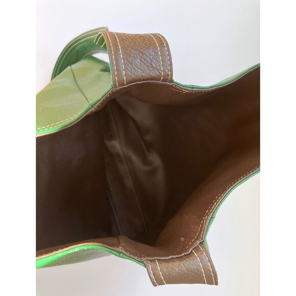 Marc by Marc Jacobs Leather Reversible Tote Bag Green Brown - Picture 5 of 5